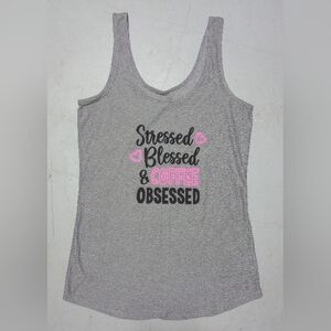 Gray Women's Tank Top with Fun Print, Size M-L